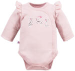 EEVI Body bebe cu maneca lunga, fete, cu volanase, roz cu catei, 56/62 roz (143436)
