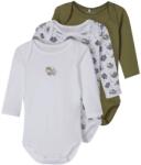 NAME IT Combinație de 3 piese cu mânecă lungă pentru băieți alb/fny. /imprimat/kaki (12C5D4)