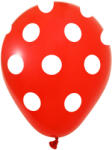 Balonevi lufi, 12" 30cm, 50db/cs, Pöttyös, Piros Fehér pöttyös (LUFI109382)