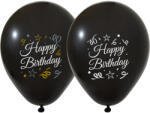 Balonevi Latex lufi, 12" 30cm, 50db/cs, Happy Birthday, Fekete Sparkling Confetti (LUFI231589)