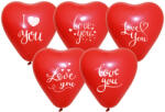 Balonevi lufi, 12" 30cm, 50db/cs, Szív alakú, I Love You (LUFI562979)