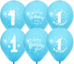 Balonevi lufi, 12" 30cm, 50db/cs, 1-es számmal, Boys, Kék (LUFI795820)