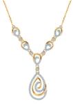 SAVICKI Colier lacrimă din aur 585 cu diamante albe 0.07 ct 42 cm