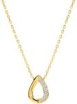 SAVICKI Colier lacrimă din aur 585 cu diamante albe 0.04 ct 42 cm