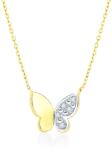 SAVICKI Colier fluture din aur 585 cu diamante albe 0.01 ct 42 cm