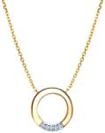 SAVICKI Colier cerc din aur 585 cu diamante albe 0.02 ct 41 cm