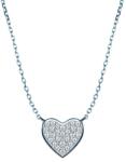 SAVICKI Colier inimă din aur alb 585 cu diamante albe 0.07 ct 42 cm