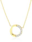 SAVICKI Colier cerc din aur 585 cu diamante albe 0.05 ct 45 cm