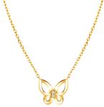 SAVICKI Colier fluture din aur 585 cu diamante albe 0.01 ct 45 cm - savicki - 2 438,00 RON
