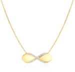 SAVICKI Colier infinit din aur 585 cu diamante albe 0.11 ct 46 cm