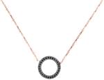 SAVICKI Colier cerc din aur roz 585 cu diamante negre 0.08 ct 42 cm