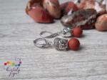 Kristály Jóga Shop Matt vörösjáspis 8 mm-es ásvány fülbevaló, Buddhával