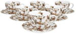 Duo Madárkás csészék alátéttel, 280ml, 6db-os porcelán szett (DU6672)
