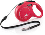 flexi FLEXI Classic, lesă șnur retractabilă câini, reflectorizant, poliester, roșu, M(20kg, 8m)