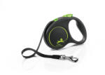 flexi FLEXI Black Design, lesă bandă retractabilă câini, nylon, verde, S(15kg, 5m)
