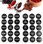 Decortrend 60 db Címke Matrica Üvegekre, fűszerekre, 35mm, fekete-fehér (056083)