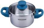 Fackelmann Oala Fackelmann Essential O 14 cm Inox Manere Bakelit Capac Sticla Albastru (66103)