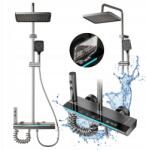 CHDE Zuhanyszett, LED kijelzővel, esőztető fejjel, 4 az 1-ben csappal (MIDO6218)