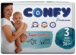 Confy Scutece copii pentru 4 - 9kg Nr. 3 Premium Midi, 36 bucati, Confy