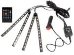 Andowl Lumini ambientale auto, Kit interior LED RGB cu telecomanda : Model - 12 Led-uri (Q-CD59)