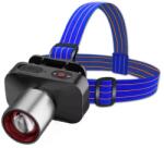 Hi SHEEN Lanterna de cap reincarcabila, cu zoom telescopic, 3 moduri, impermeabila : Culoare - argintiu/negru (HS-8059)