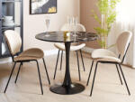 MAXISHOP Italia Collection Masa de dining BOCA Negru marmura 90 cm 90 cm (505778)