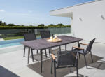 MAXISHOP Italia Collection Masa dining de exterior TOLENTINO 180 cm 90 cm efect de piatra Gri (682003)