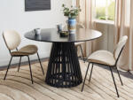 MAXISHOP Italia Collection Masa de dining MESILLA Negru 120 cm 120 cm Lemn de acacia (491644)