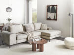 MAXISHOP Italia Collection Coltar cu 4 locuri KIRUNA Catifea Bej deschis Stanga (587067) Canapea