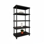 MAMUTEX Műanyag polc Mamutex VARIO 164, 5x92x45 cm - 5 polc, teherbírás 250 kg, fekete