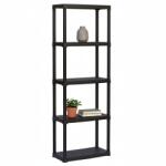 MAMUTEX Műanyag polc Mamutex 1760x600x300 mm - 5 polc, teherbírás 100 kg, fekete