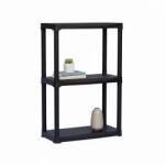 MAMUTEX Műanyag polc Mamutex 90x60x30 cm - 3 polc, teherbírás 60 kg, fekete