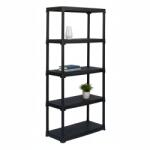 MAMUTEX Műanyag polc Mamutex 176x80x40 cm - 5 polc, teherbírás 150 kg, fekete