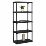 MAMUTEX Műanyag polc Mamutex 1760x900x400 mm - 5 polc, teherbírás 150 kg, fekete