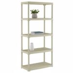 MAMUTEX Műanyag polc Mamutex 1760x800x400 mm - 5 polc, teherbírás 150 kg, bézs