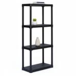 MAMUTEX Műanyag polc Mamutex 1330x600x300 mm - 4 polc, teherbírás 80 kg, fekete