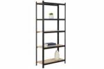 MAMUTEX Lakkozott fém állvány Mamutex Standard 200x90x40 cm - 5 polc, teherbírás 875 kg, fekete