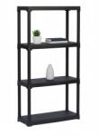 MAMUTEX Műanyag polc Mamutex 133x70x30 cm - 4 polc, teherbírás 80 kg, fekete