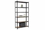 MAMUTEX Lakkozott fém állvány Mamutex Standard 240x120x40 cm - 6 polc, teherbírás 1050 kg, fekete