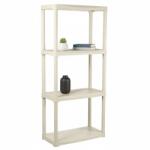 MAMUTEX Műanyag polc Mamutex 1330x600x300 mm - 4 polc, teherbírás 80 kg, bézs