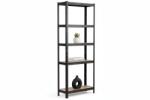 MAMUTEX Lakkozott fém állvány Mamutex Standard 180x70x30 cm - 5 polc, teherbírás 875 kg, fekete