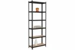 MAMUTEX Lakkozott fém állvány Mamutex Standard 240x90x40 cm - 6 polc, teherbírás 1050 kg, fekete