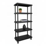 MAMUTEX Műanyag polc Mamutex VARIO 1645x720x350 mm - 5 polc, teherbírás 175 kg, fekete