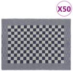 vidaXL 50 db kék és fehér pamut konyhai törölköző 50 x 70 cm (136281)