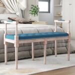 vidaXL kék bársonypad 110x40x70 cm (344424)