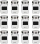 vidaXL 12 db tárolóedény matricával 300 ml (50855)