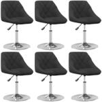 vidaXL 6 db fekete bársony dönthető étkezőszék (3088766)