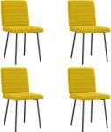 vidaXL 4 db sárga bársony étkezőszék (3315263)