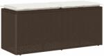 vidaXL barna polyrattan kerti pad párnával 110x40x44 cm (4104146)