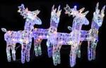 vidaXL 4 db akril karácsonyi rénszarvas többszínű 160 LED-del (3154261)